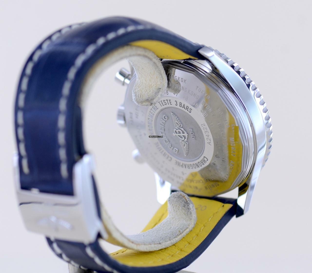 Thumbnail von Breitling Navitimer World 46 mm Chronograph blau Klassiker blue dial B+P