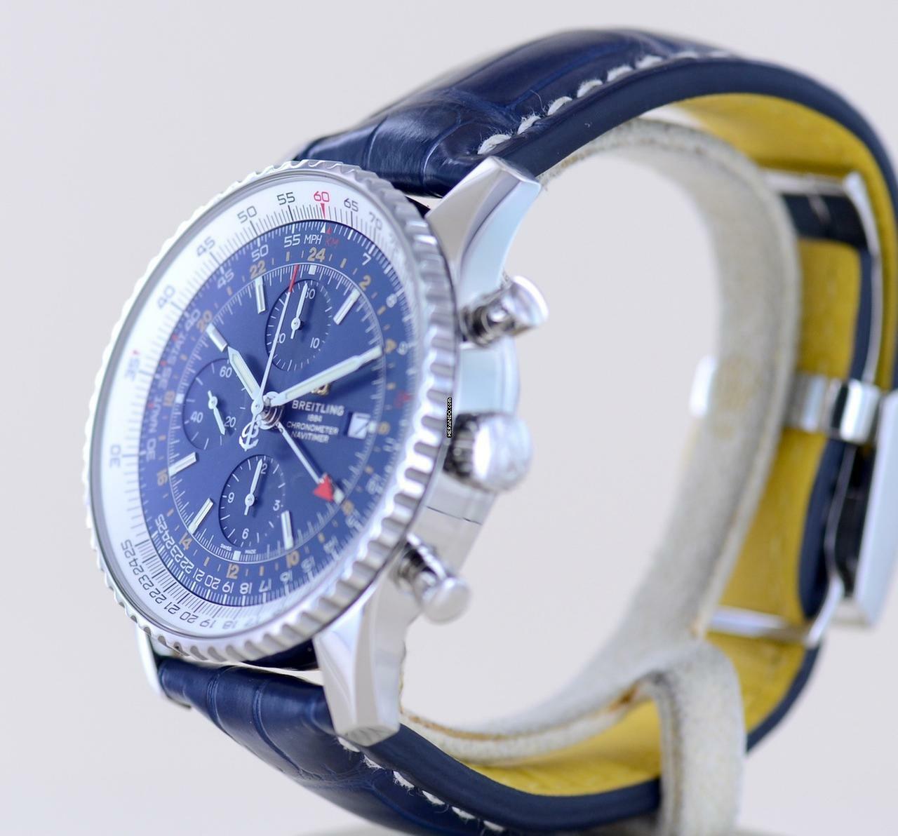 Thumbnail von Breitling Navitimer World 46 mm Chronograph blau Klassiker blue dial B+P