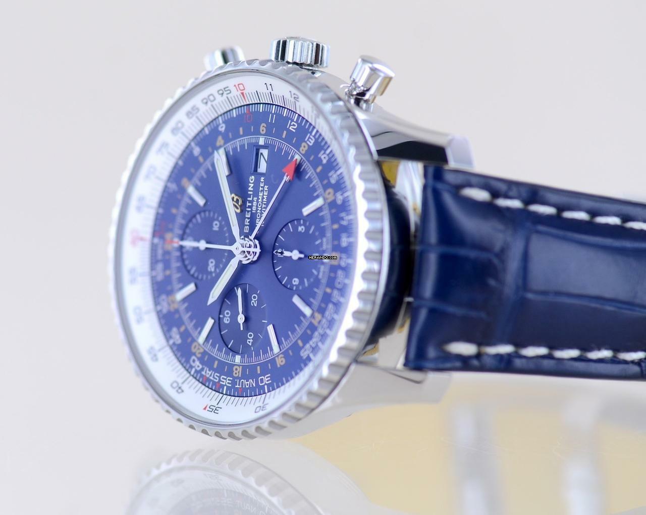 Thumbnail von Breitling Navitimer World 46 mm Chronograph blau Klassiker blue dial B+P