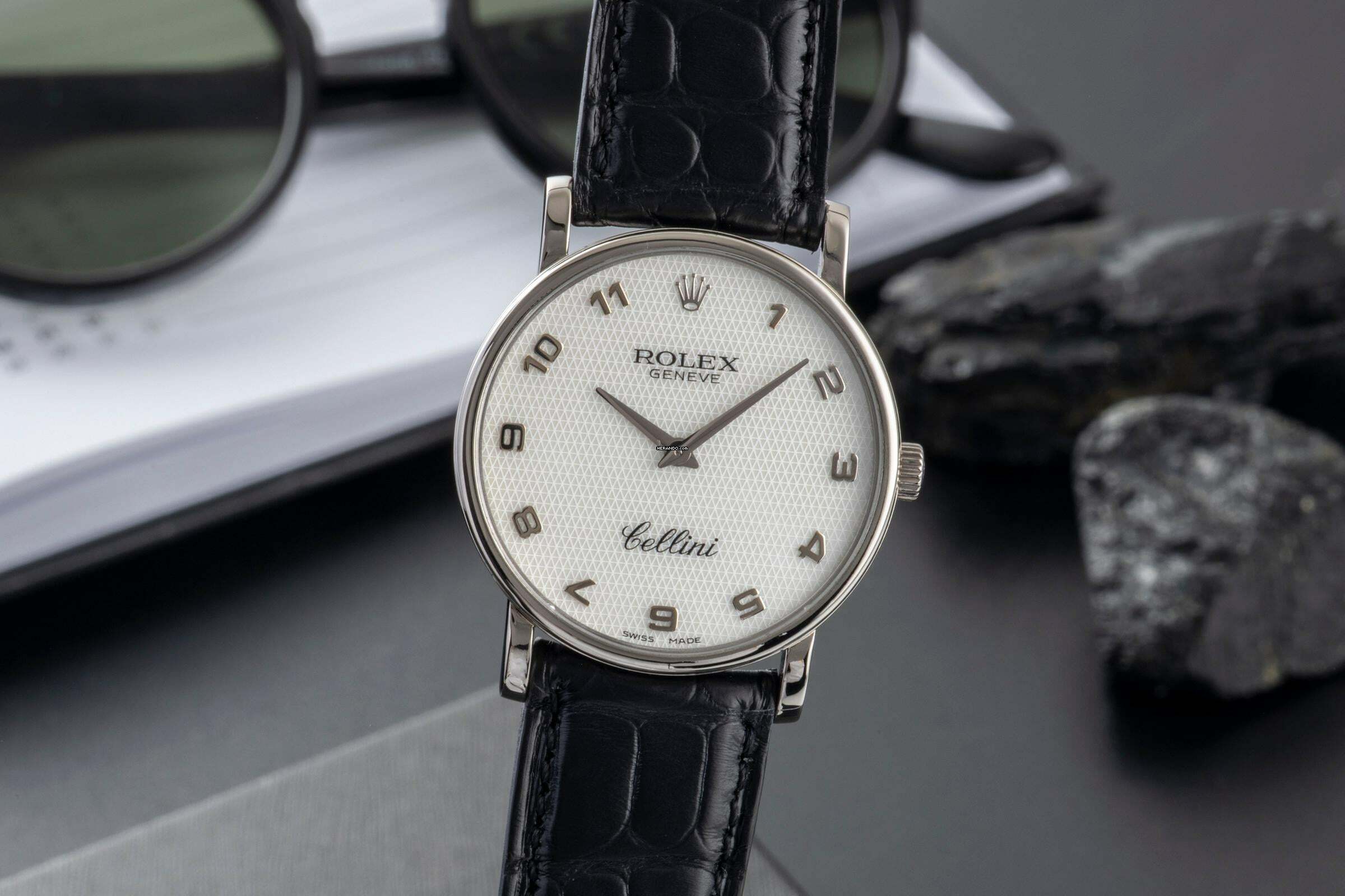  Rolex Cellini 18K (0,750) Weissgold Handaufzug MOP Dial Unisex Ref. 5115 