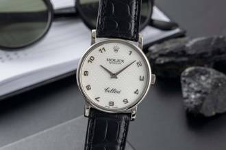 Thumbnail von Rolex Cellini 18K (0,750) Weissgold Handaufzug MOP Dial Unisex Ref. 5115