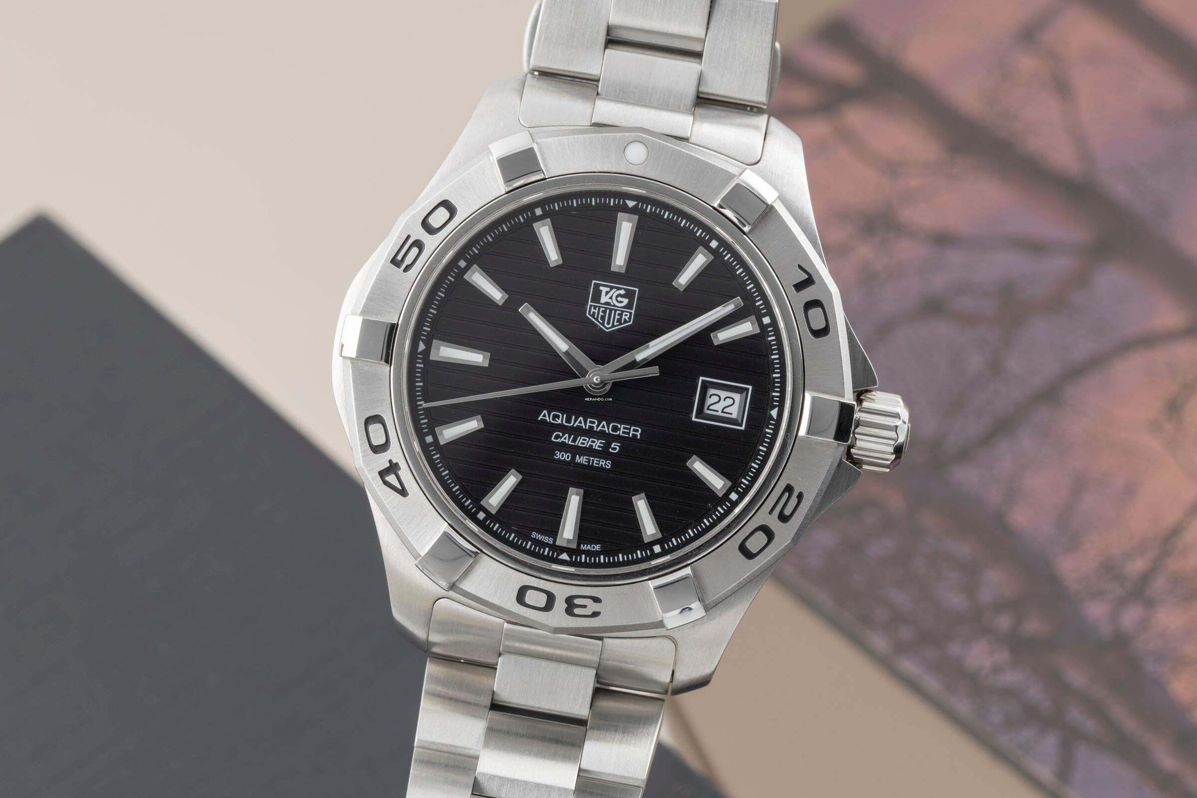  TAG Heuer Aquaracer 300M Automatik Calibre 5 Edelstahl Herrenuhr Ref WAP2010 B&P 2020 