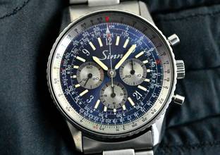 Thumbnail von Sinn 903 rare Vintage Navigation Chronograph | blue & purple dial | Titanium