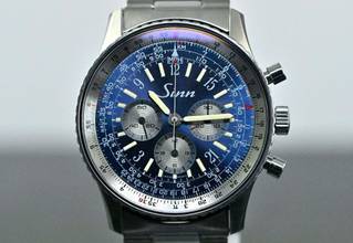 Thumbnail von Sinn 903 rare Vintage Navigation Chronograph | blue & purple dial | Titanium