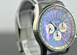 Thumbnail von Sinn 903 rare Vintage Navigation Chronograph | blue & purple dial | Titanium