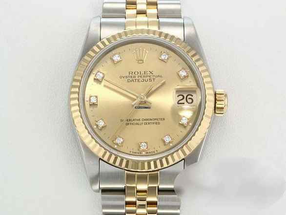  Rolex Datejust 31 Stahl Gelbgold 750 Diamanten Automatik Gold Stahl Stainless Steel 18kt Yellow Gold Jubilé-band Chronometer Oyster 