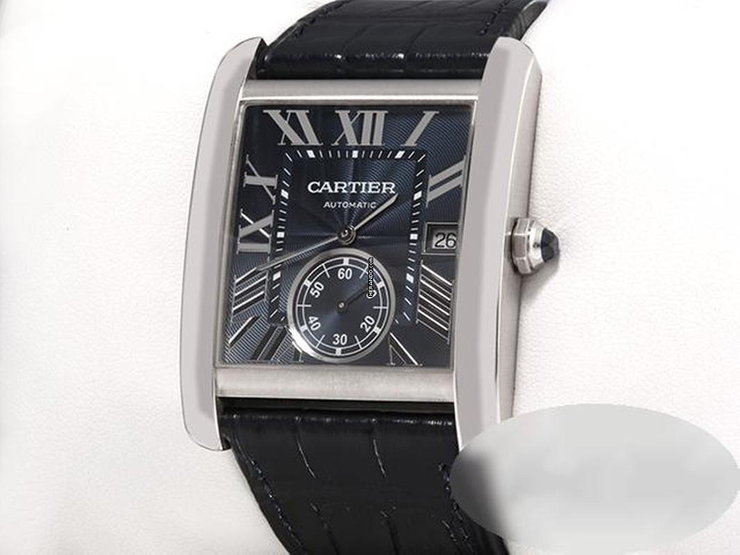  Cartier Tank MC Automatik Wsta0010 2018 Blau Edelstahl Lederband Stahl 