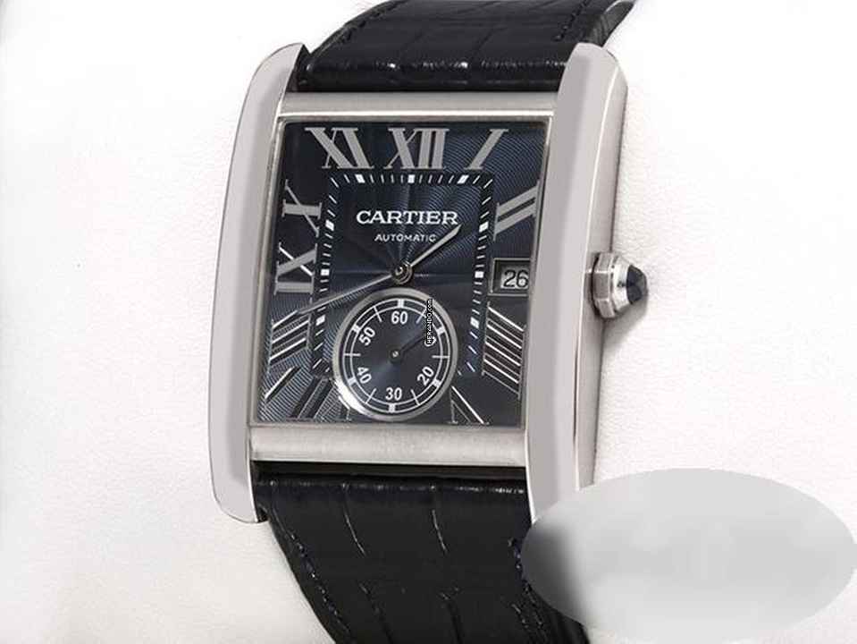  Cartier Tank MC Automatik Wsta0010 2018 Blau Edelstahl Lederband Stahl 