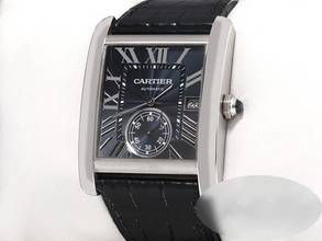 Thumbnail von Cartier Tank MC Automatik Wsta0010 2018 Blau Edelstahl Lederband Stahl Steel Black Dial
