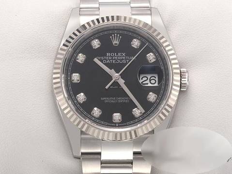  Rolex Datejust 36 126234 2022 Stahl Weissgold 750 Diamanten Automatik Stainless Steel 18kt White Gold Jubilé-band Chronometer Oyster Black Dial 