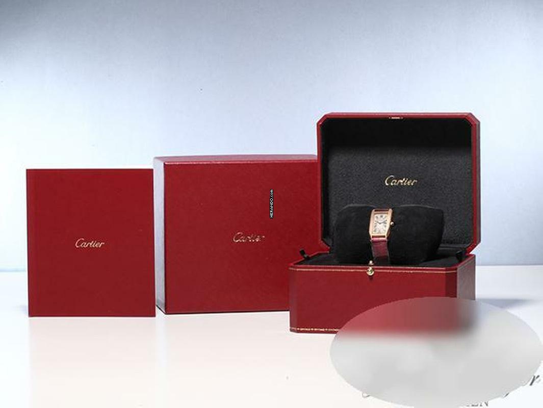 Thumbnail von Cartier Tank Américaine Rosegold 750 2018 Lederband W2607456 Damen Gold