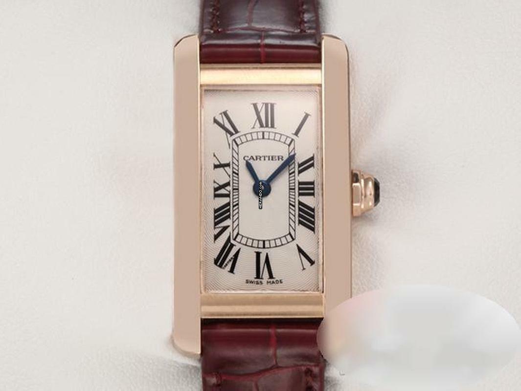  Cartier Tank Américaine Rosegold 750 2018 Lederband W2607456 Damen Gold 
