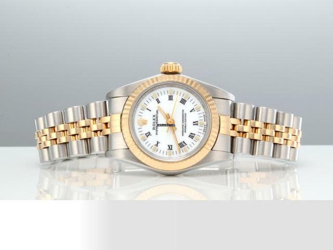 Thumbnail von Rolex Oyster Perpetual 26 26mm 1996 Edelstahl Gelbgold 750 Automatik Stahl Stainless Steel 18kt Yellow Gold Jubilé-band Chronometer Oyster White Dial