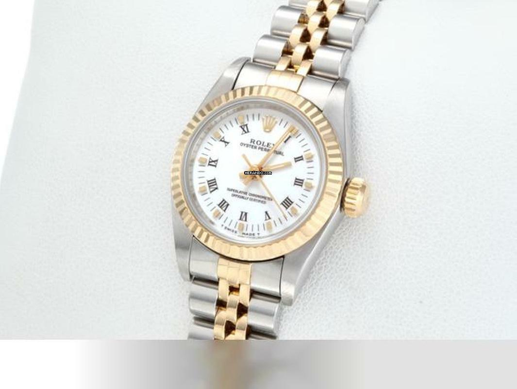Thumbnail von Rolex Oyster Perpetual 26 26mm 1996 Edelstahl Gelbgold 750 Automatik Stahl Stainless Steel 18kt Yellow Gold Jubilé-band Chronometer Oyster White Dial