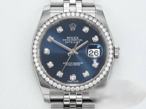  Rolex Datejust 36 36mm 116244 2017 Stahl Weissgold 750 Diamanten Automatik Stainless Steel 18kt White Gold Jubilé-band Chronometer Oyster Blue Dial 