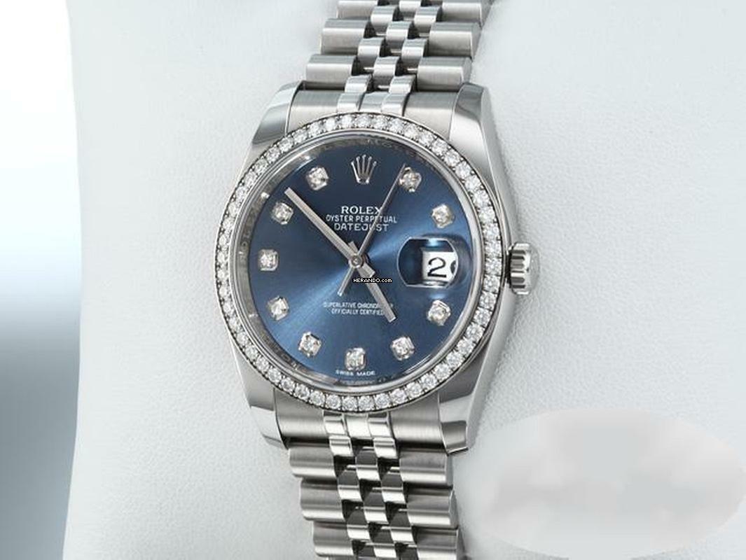 Thumbnail von Rolex Datejust 36 36mm 116244 2017 Stahl Weissgold 750 Diamanten Automatik Stainless Steel 18kt White Gold Jubilé-band Chronometer Oyster Blue Dial