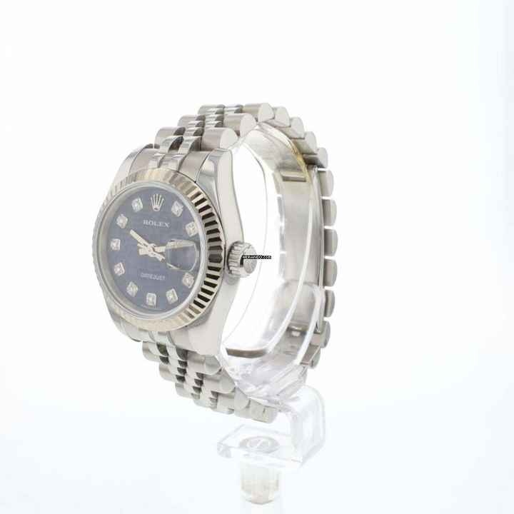  Rolex Lady-Datejust 26 Steel Jubilee Blue Logo Diamond Dial 