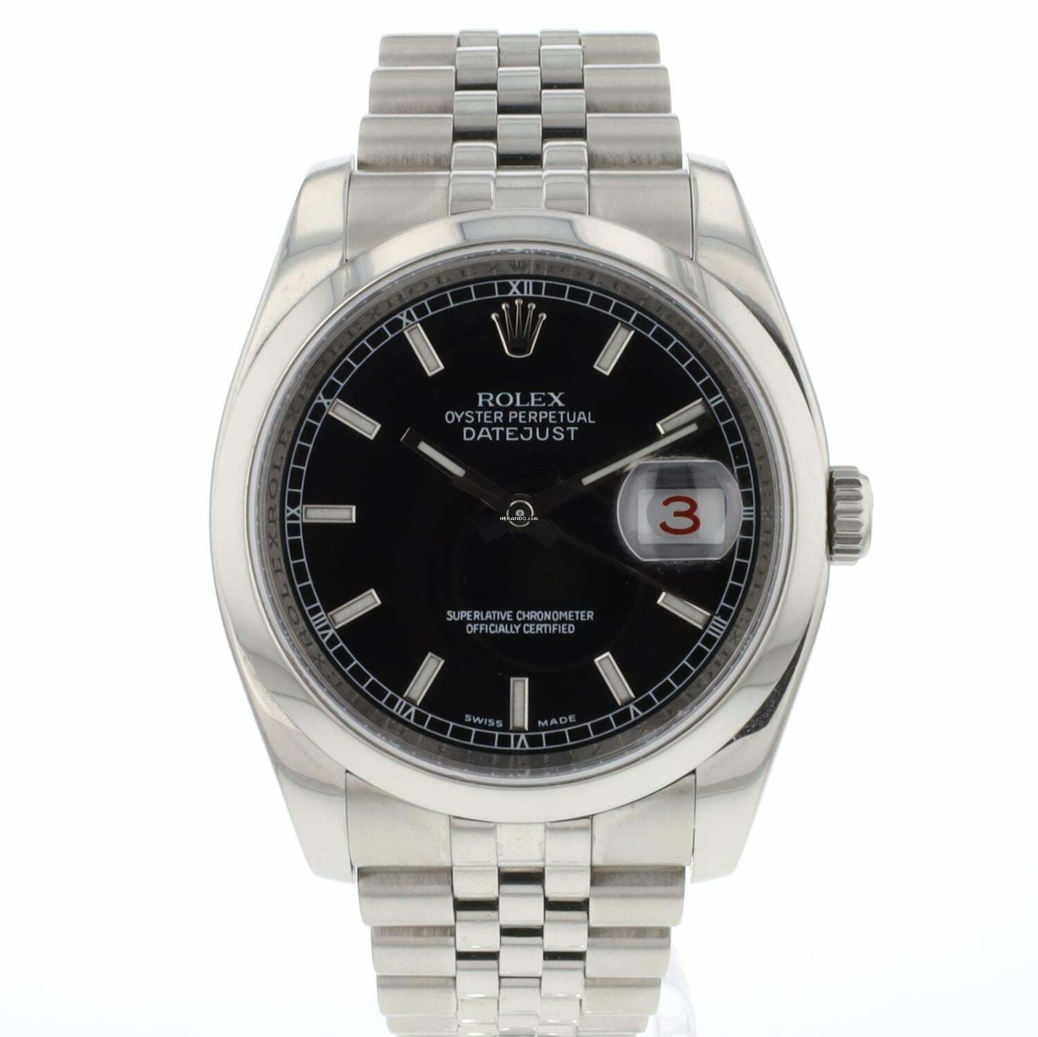  Rolex Datejust 36 Black Roulette Dial 