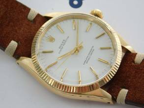Thumbnail von Rolex Oyster Perpetual 34 Herrenuhr / Mid Size massiv 18 Kt Gelbgold 34 mm v 1969 im Top Zustand