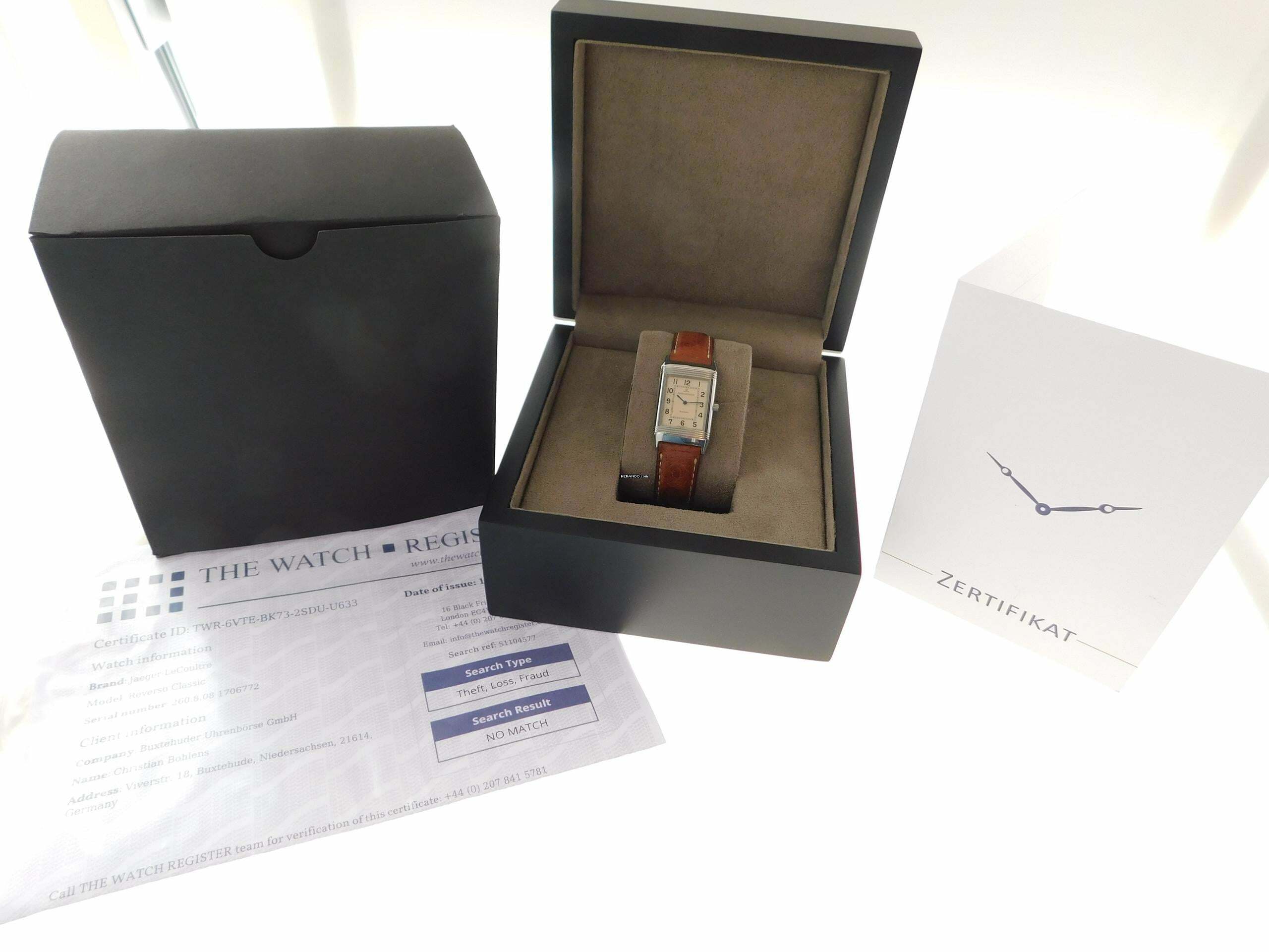 Thumbnail von Jaeger-LeCoultre Reverso Classique Classic im sehr guten Zustand mit original Straussenband Classic Modell 23 x 38 mm