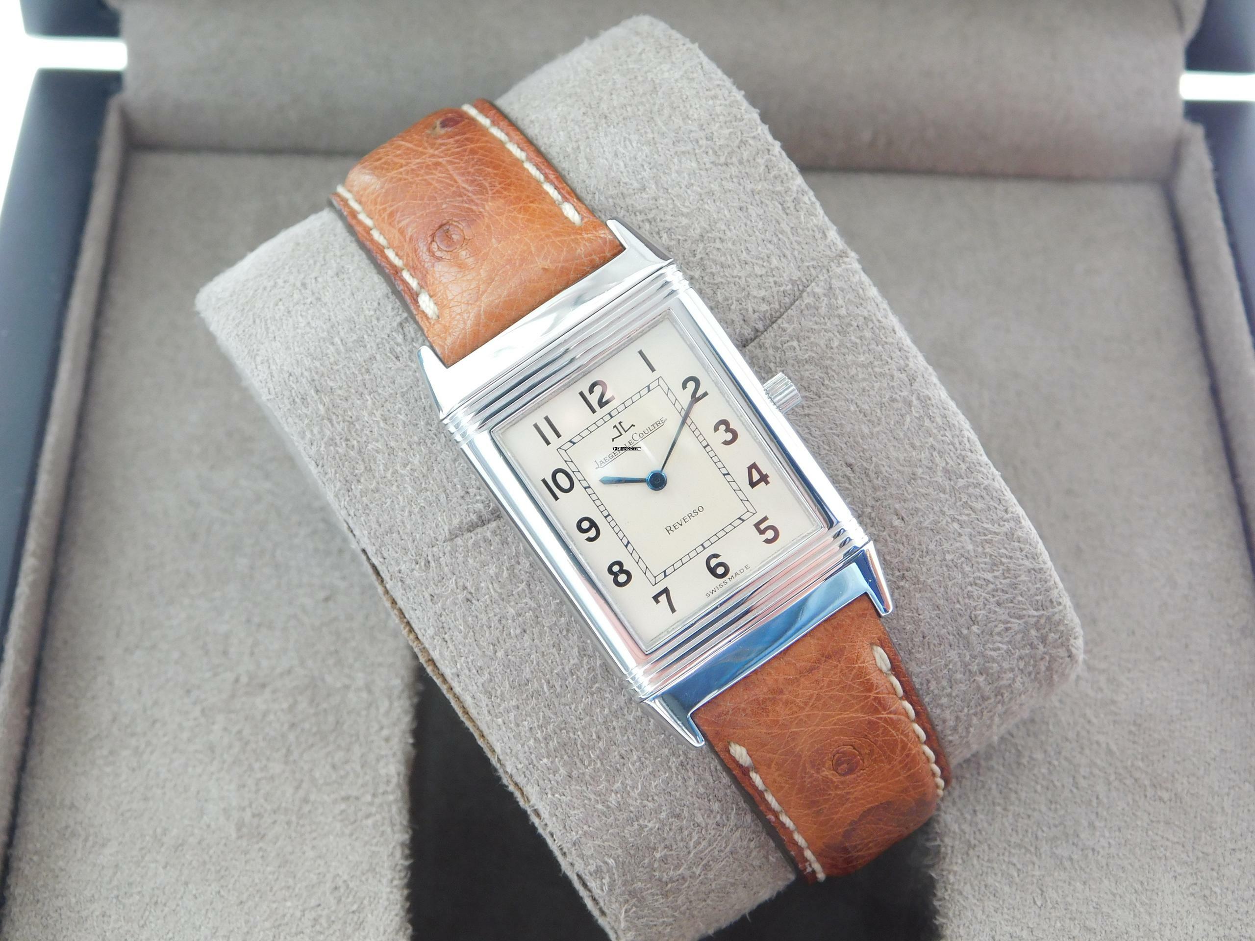 Thumbnail von Jaeger-LeCoultre Reverso Classique Classic im sehr guten Zustand mit original Straussenband Classic Modell 23 x 38 mm