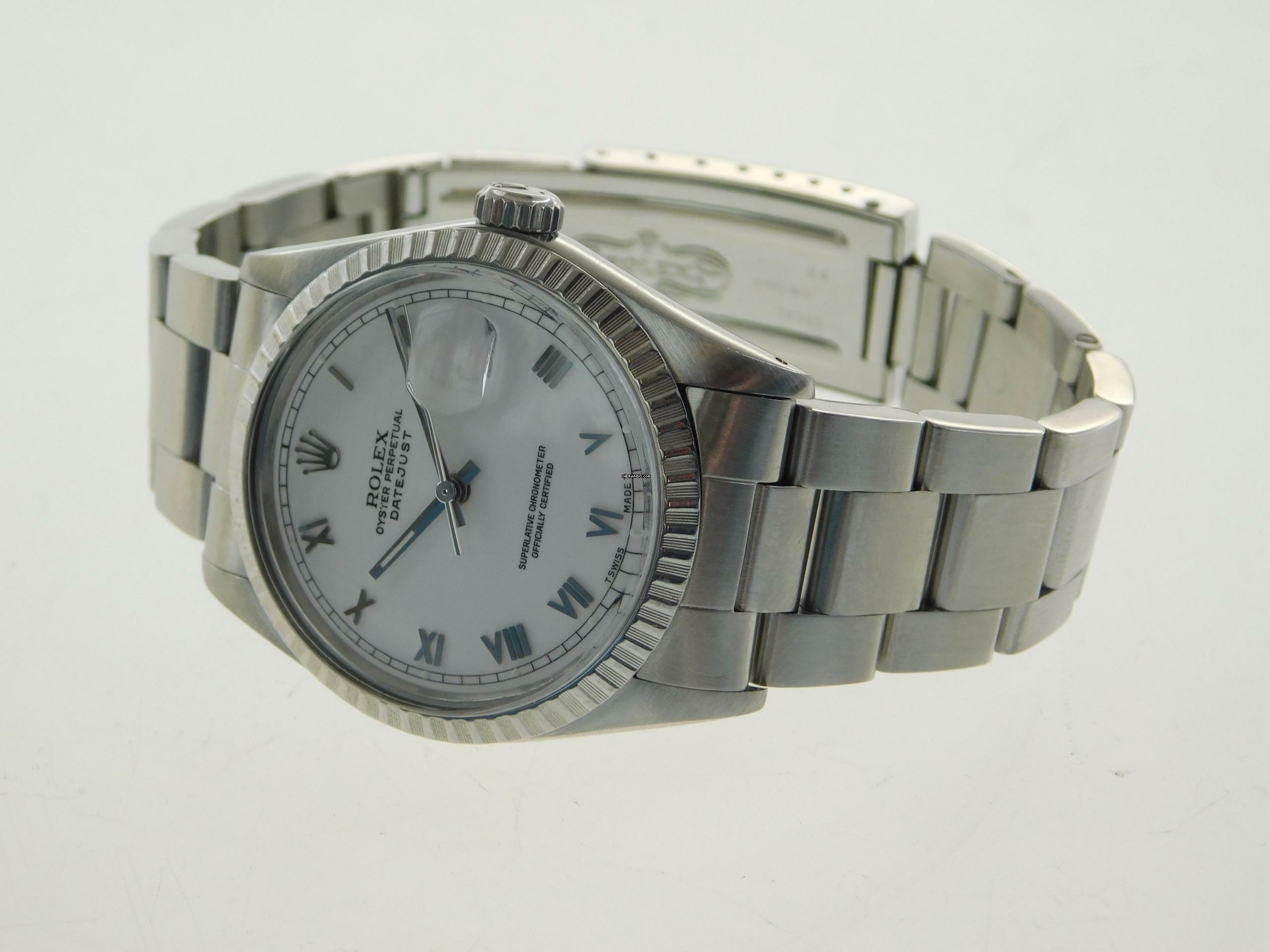 Thumbnail von Rolex Datejust 36 Stahl 36 mm Stella Dial römisch T Swiss Made T v 1987 im Top Zustand R Serie seltenes Stella Zifferblatt