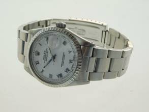 Thumbnail von Rolex Datejust 36 Stahl 36 mm Stella Dial römisch T Swiss Made T v 1987 im Top Zustand R Serie seltenes Stella Zifferblatt