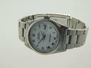Thumbnail von Rolex Datejust 36 Stahl 36 mm Stella Dial römisch T Swiss Made T v 1987 im Top Zustand R Serie seltenes Stella Zifferblatt