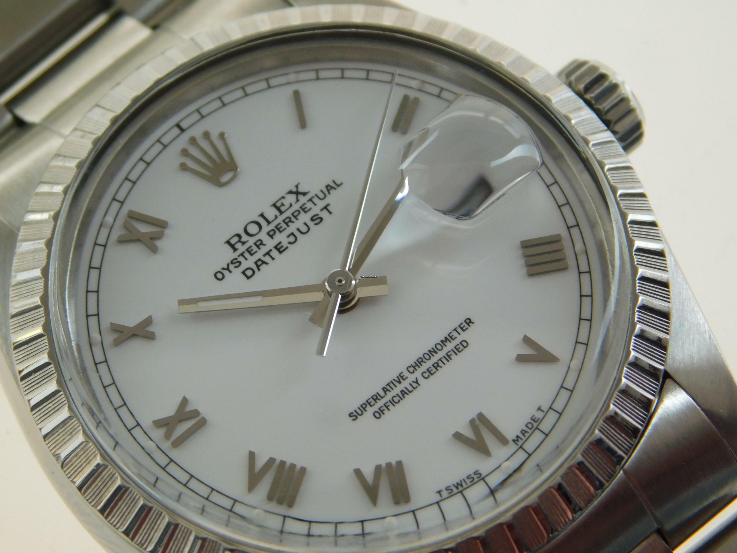 Thumbnail von Rolex Datejust 36 Stahl 36 mm Stella Dial römisch T Swiss Made T v 1987 im Top Zustand R Serie seltenes Stella Zifferblatt