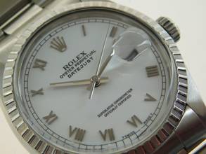 Thumbnail von Rolex Datejust 36 Stahl 36 mm Stella Dial römisch T Swiss Made T v 1987 im Top Zustand R Serie seltenes Stella Zifferblatt