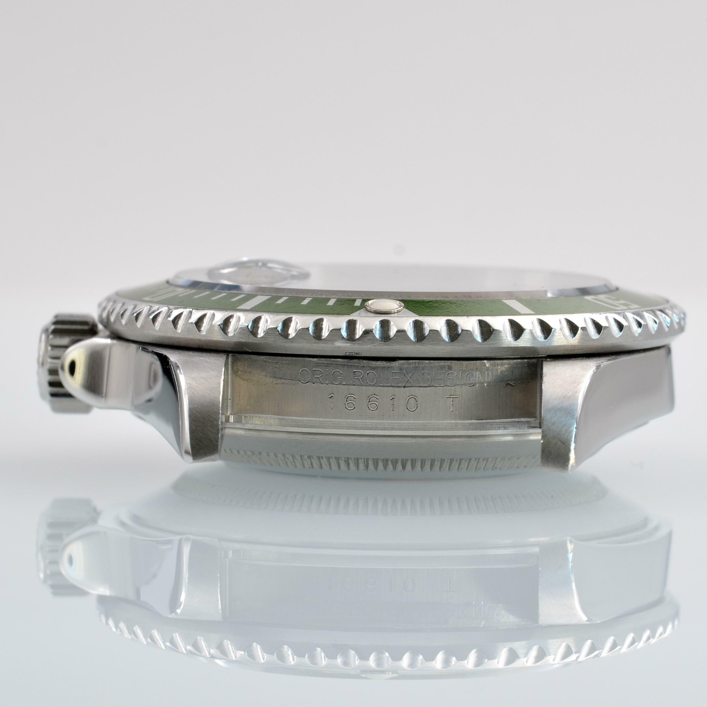 Thumbnail von Rolex Submariner Date 16610LV MK1 Kermit Fat Four bezel Full Set 2003