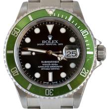 Thumbnail von Rolex Submariner Date 16610LV MK1 Kermit Fat Four bezel Full Set 2003