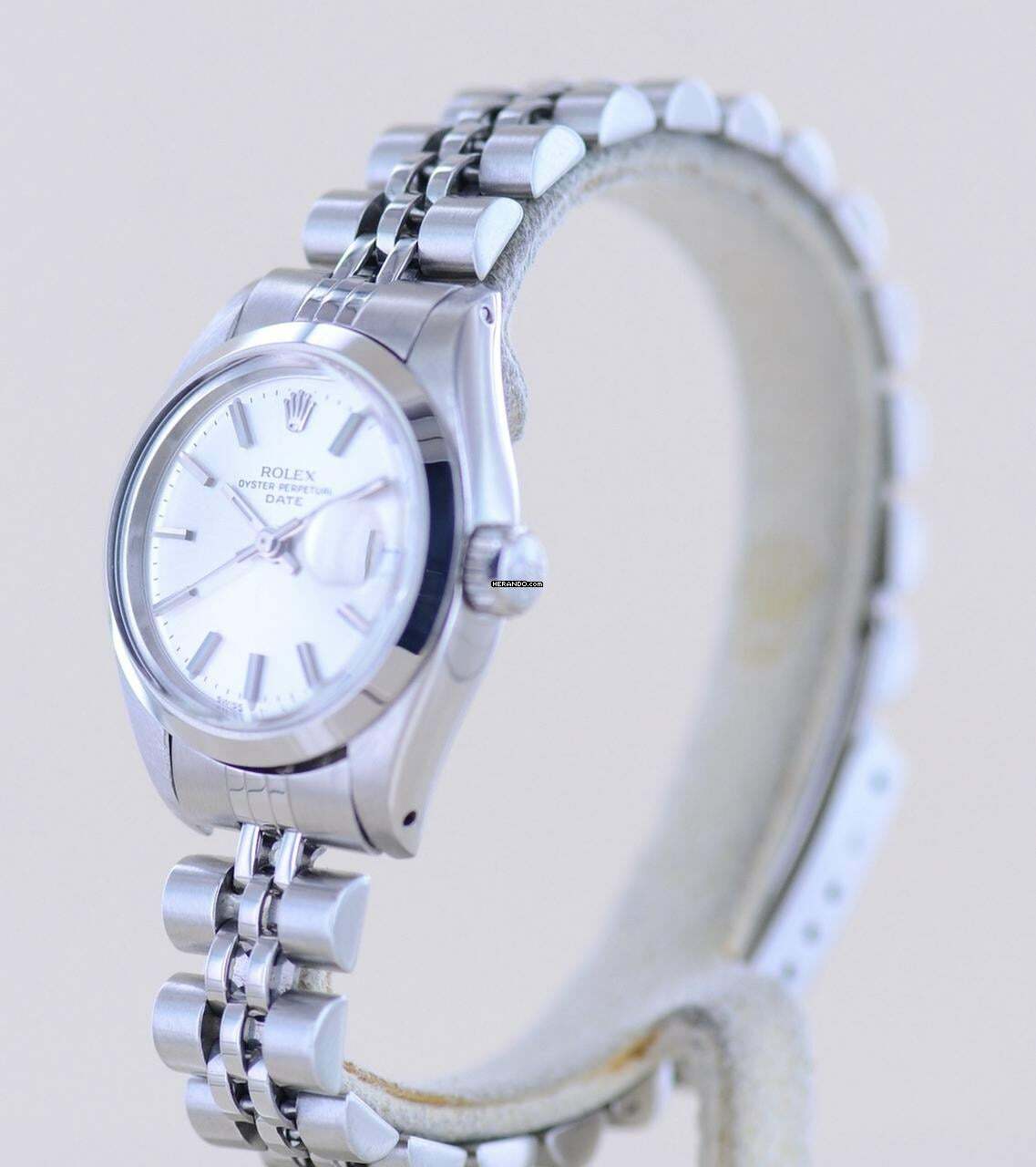 Thumbnail von Rolex Oyster Perpetual Lady Date silver index dial Jubiléband 26mm polished Bezel