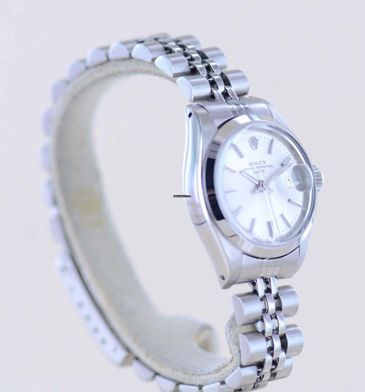 Thumbnail von Rolex Oyster Perpetual Lady Date silver index dial Jubiléband 26mm polished Bezel