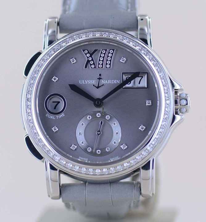  Ulysse Nardin Dual Time Lady GMT Big Date Dual Time Grey Diamond Dial Luxusuhr Top rar 