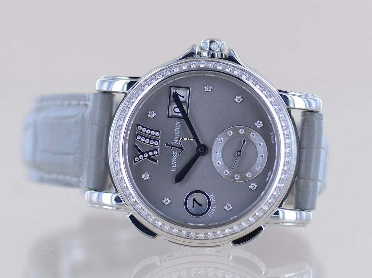 Thumbnail von Ulysse Nardin Dual Time Lady GMT Big Date Dual Time Grey Diamond Dial Luxusuhr Top rar