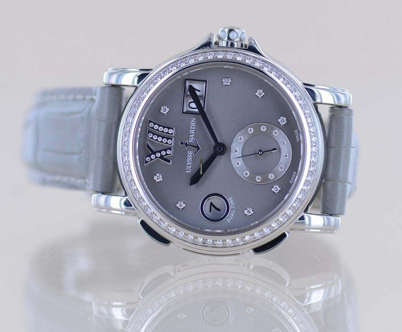Thumbnail von Ulysse Nardin Dual Time Lady GMT Big Date Dual Time Grey Diamond Dial Luxusuhr Top rar