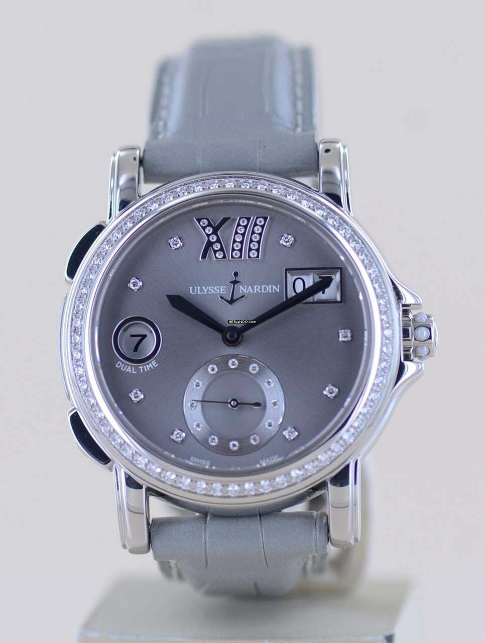 Thumbnail von Ulysse Nardin Dual Time Lady GMT Big Date Dual Time Grey Diamond Dial Luxusuhr Top rar