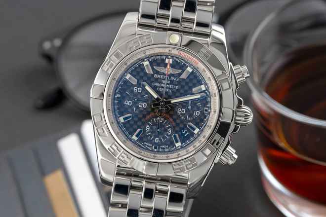  Breitling Chronomat 44 Chronograph Stahl Automatik Ref. AB011012/BE69/388A B&P 