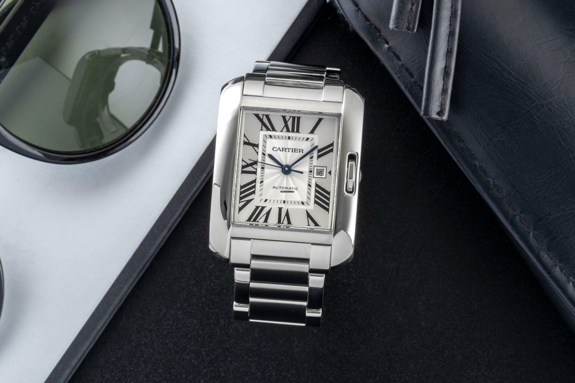 Thumbnail von Cartier Tank Anglaise Silver Dial Stahl Automatik Herren Ref. W5310009 Papiere