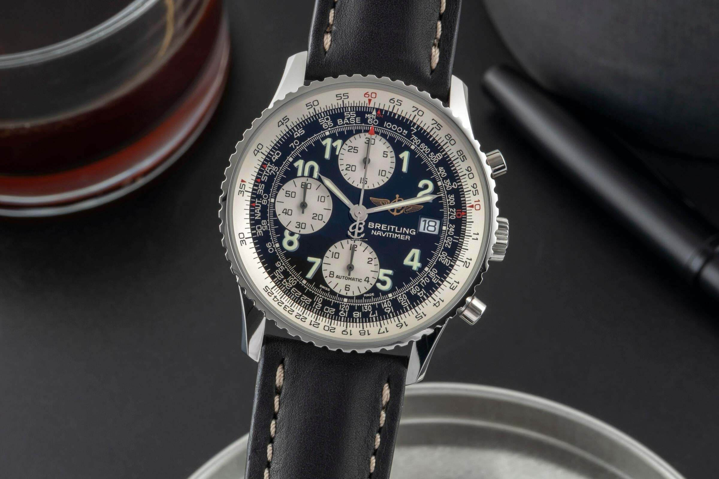  Breitling Old Navitimer Chronograph Edelstahl Automatik Ref. A13322 