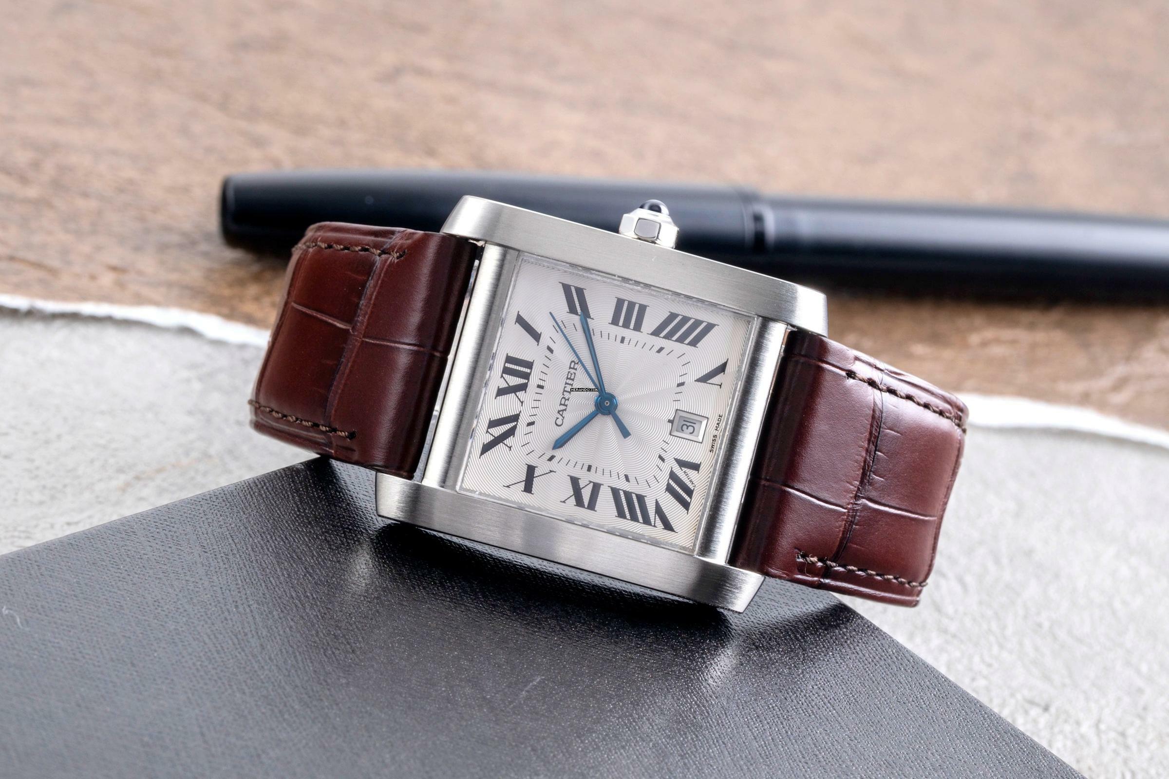 Thumbnail von Cartier Tank Française Edelstahl Automatik Herrenuhr Ref. W5101755 B&P 2002