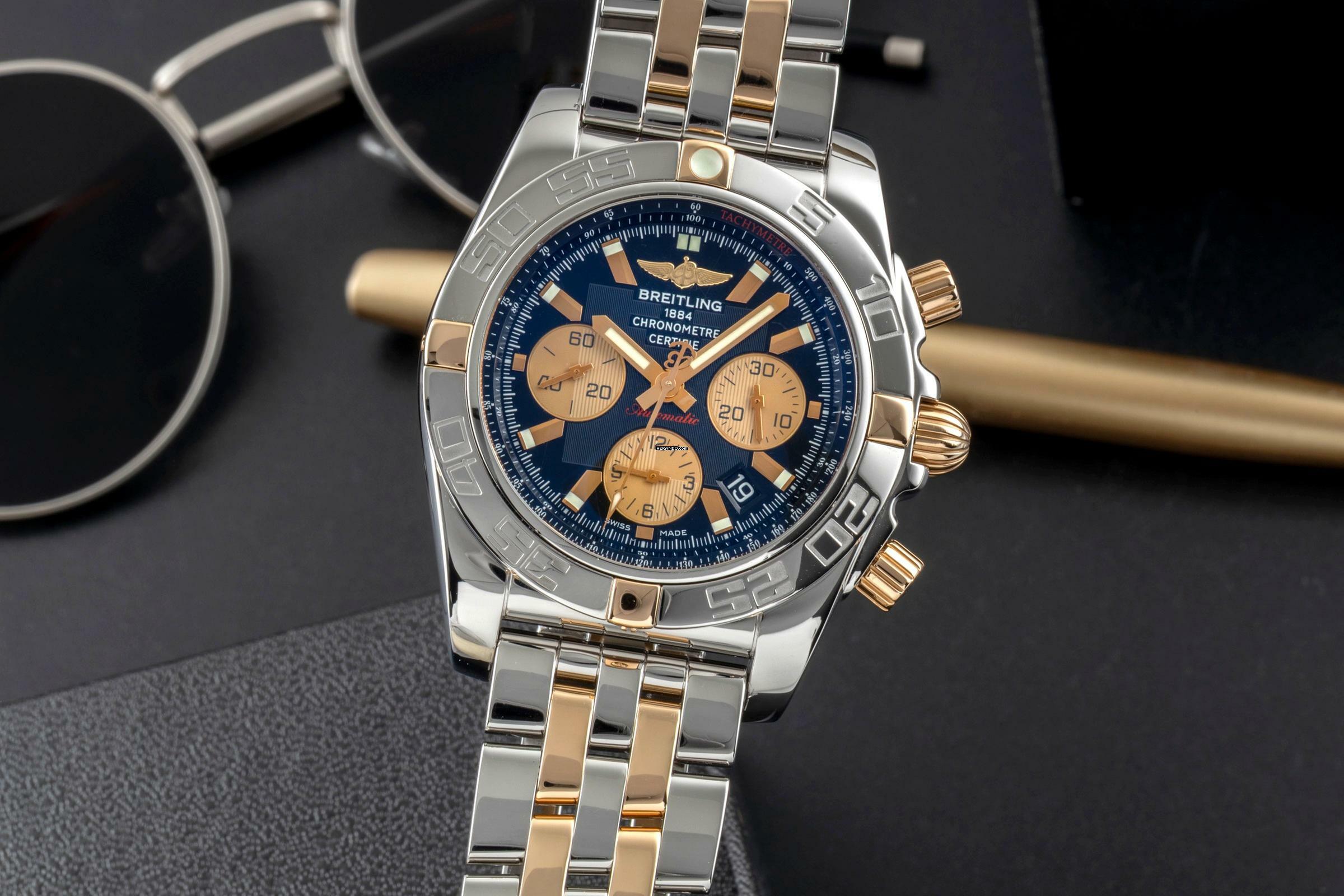  Breitling Chronomat 44 Chronograph Stahl / Gold Automatik Herrenuhr Ref. IB0110 