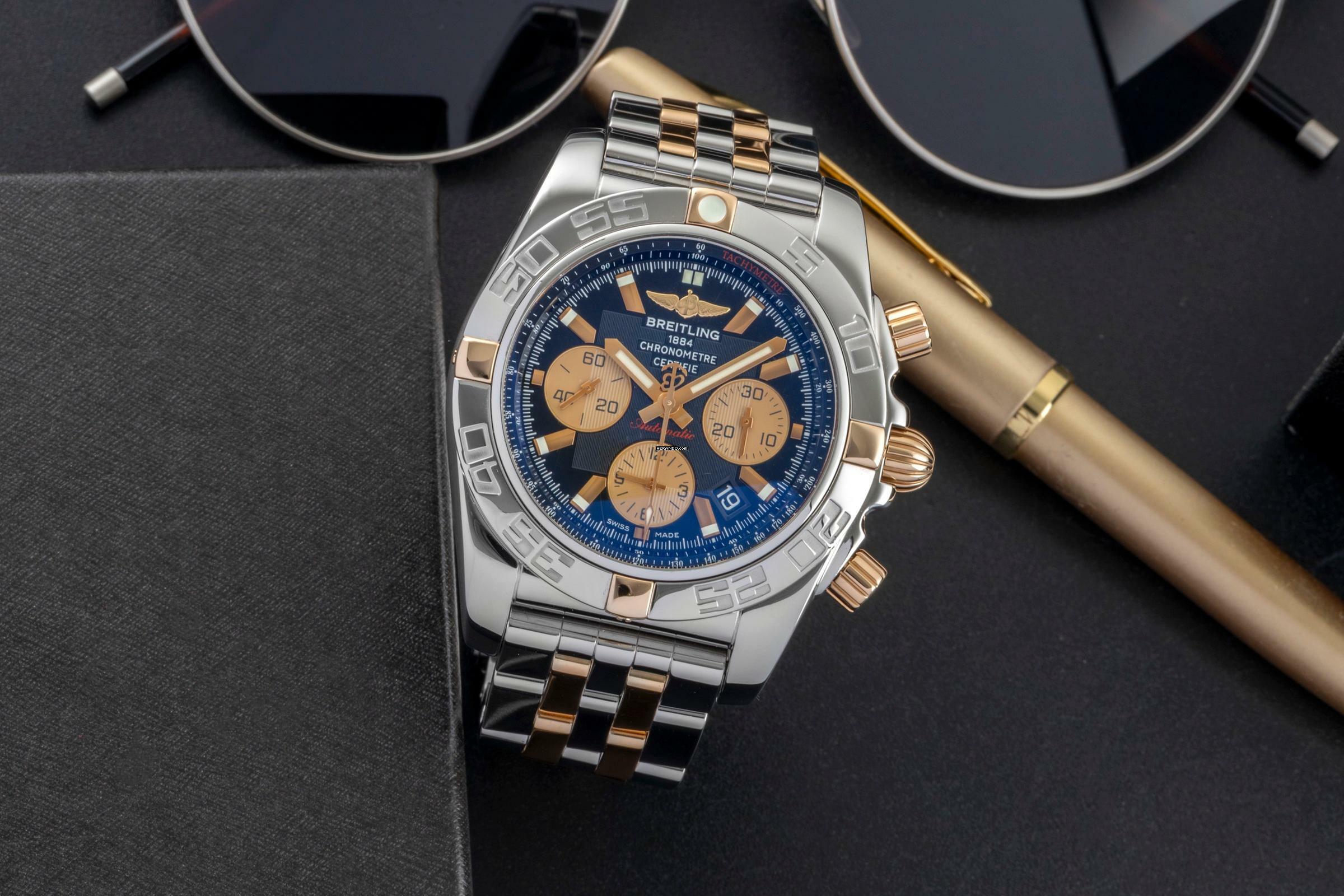 Thumbnail von Breitling Chronomat 44 Chronograph Stahl / Gold Automatik Herrenuhr Ref. IB0110
