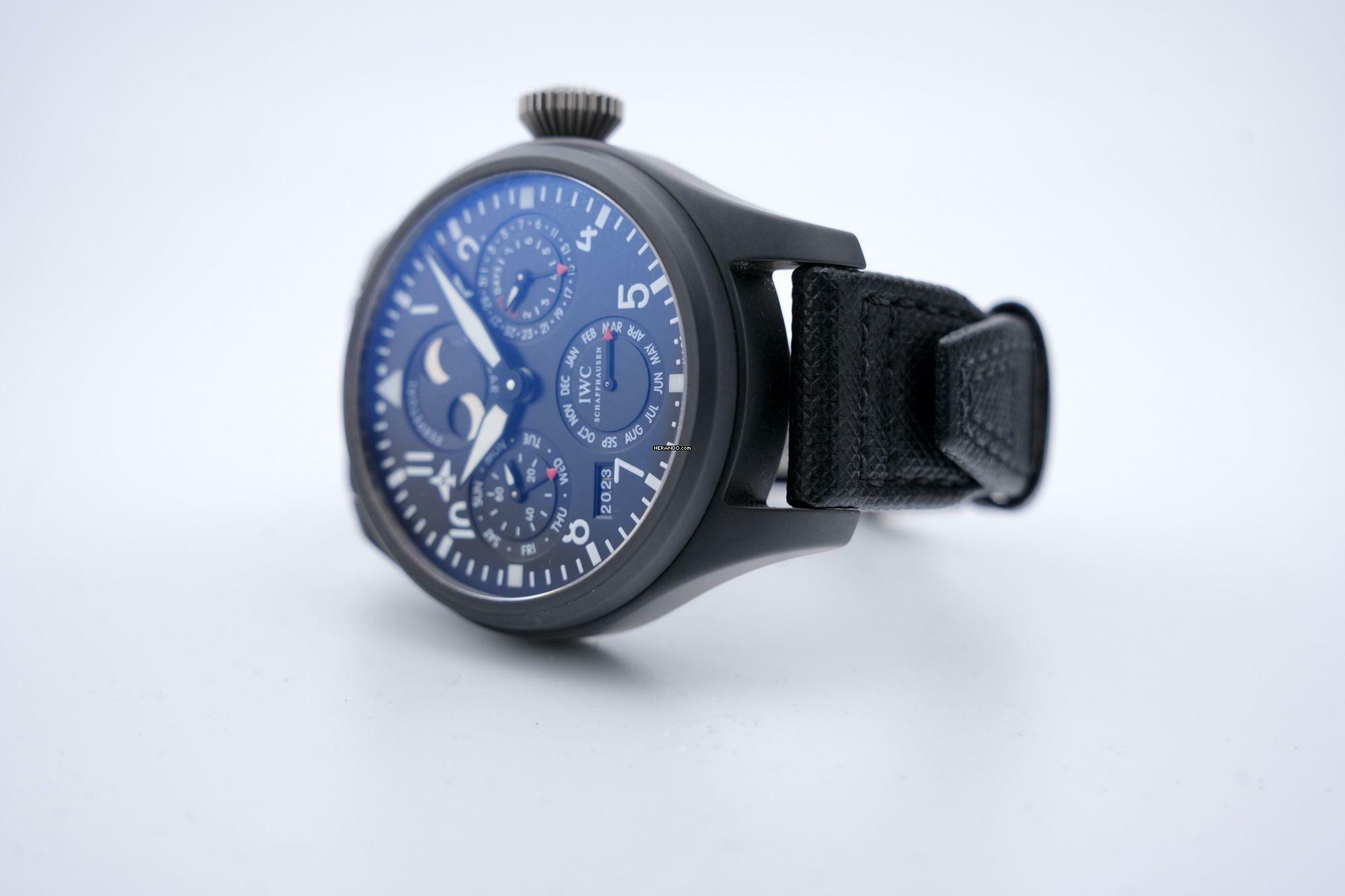 Thumbnail von IWC Große Fliegeruhr Top Gun Big Pilot Top Gun - Perpetual Calendar In Ceramic - With Box And Papers - IW502902 2014