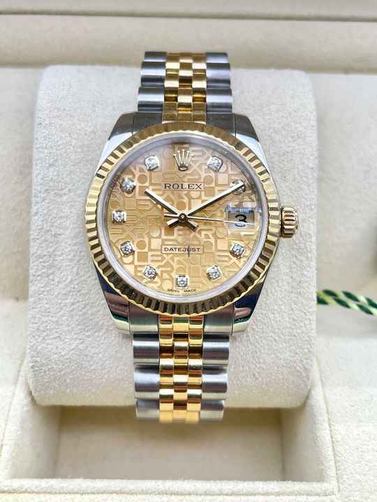  Rolex Lady-Datejust 31 FULL SET - CHAMPAGNE ANNIVERSARY DIAMOND DIAL JUBILEE 