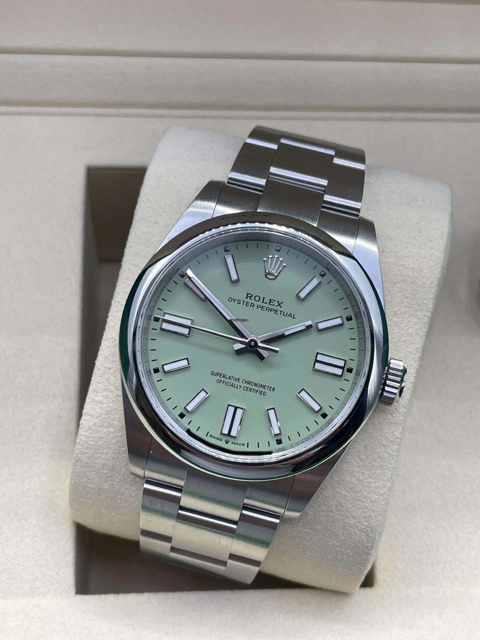 Thumbnail von Rolex Oyster Perpetual Pistachio Dial 2025 FULL SET WITH BOX AND PAPERS NEW 41mm