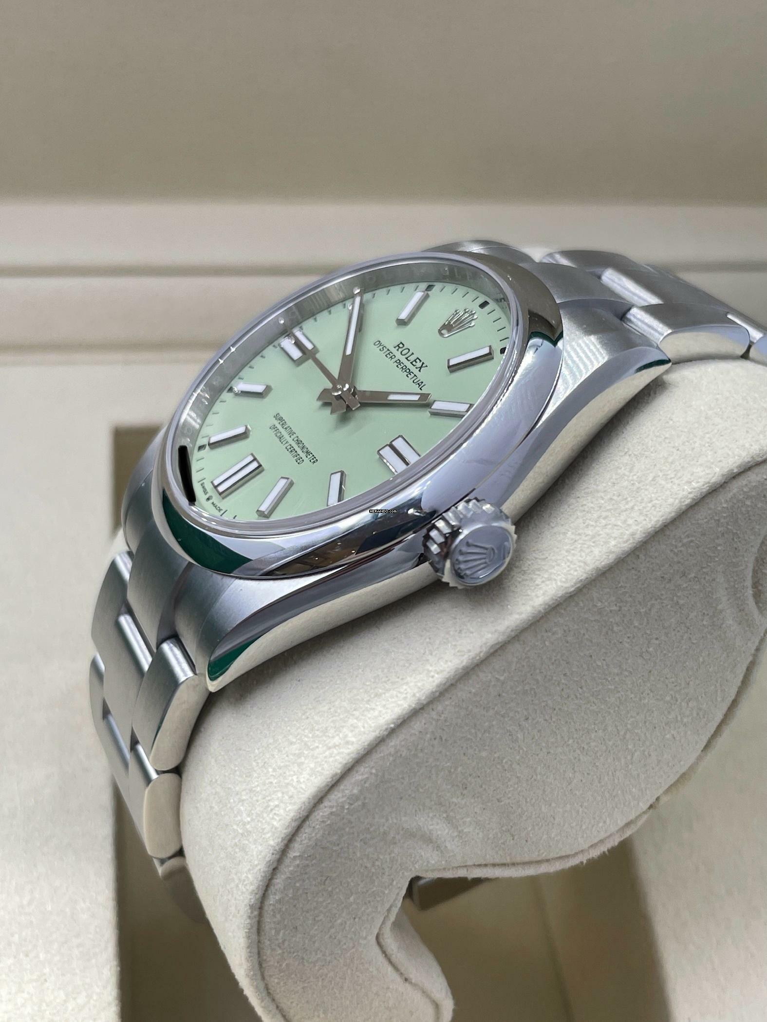 Thumbnail von Rolex Oyster Perpetual Pistachio Dial 2025 FULL SET WITH BOX AND PAPERS NEW 41mm