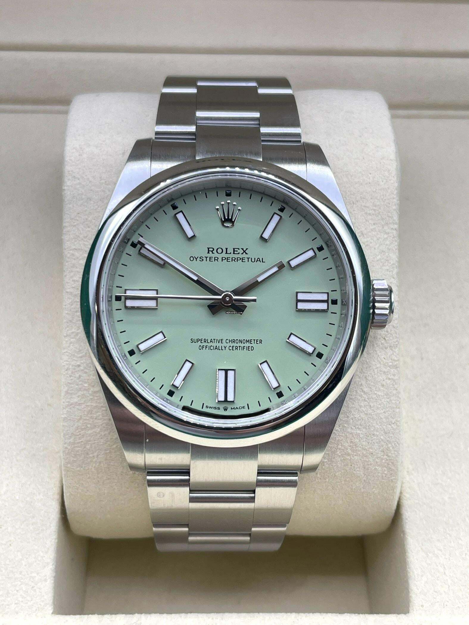 Thumbnail von Rolex Oyster Perpetual Pistachio Dial 2025 FULL SET WITH BOX AND PAPERS NEW 41mm