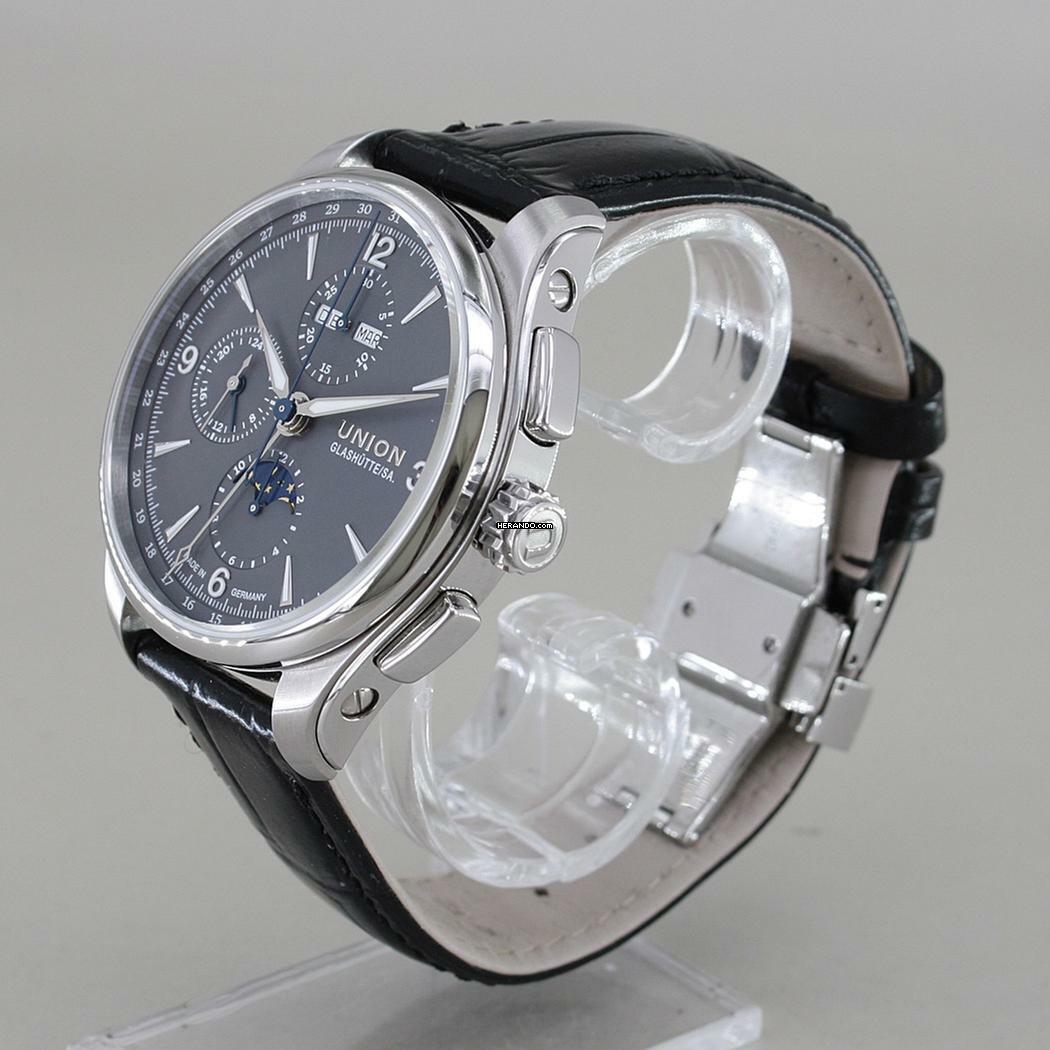 Thumbnail von Union Glashütte Belisar Chronograph Mondphase Vollkalender Graues Zifferblatt Ø 42 mm Full Set neuwertiger Zustand